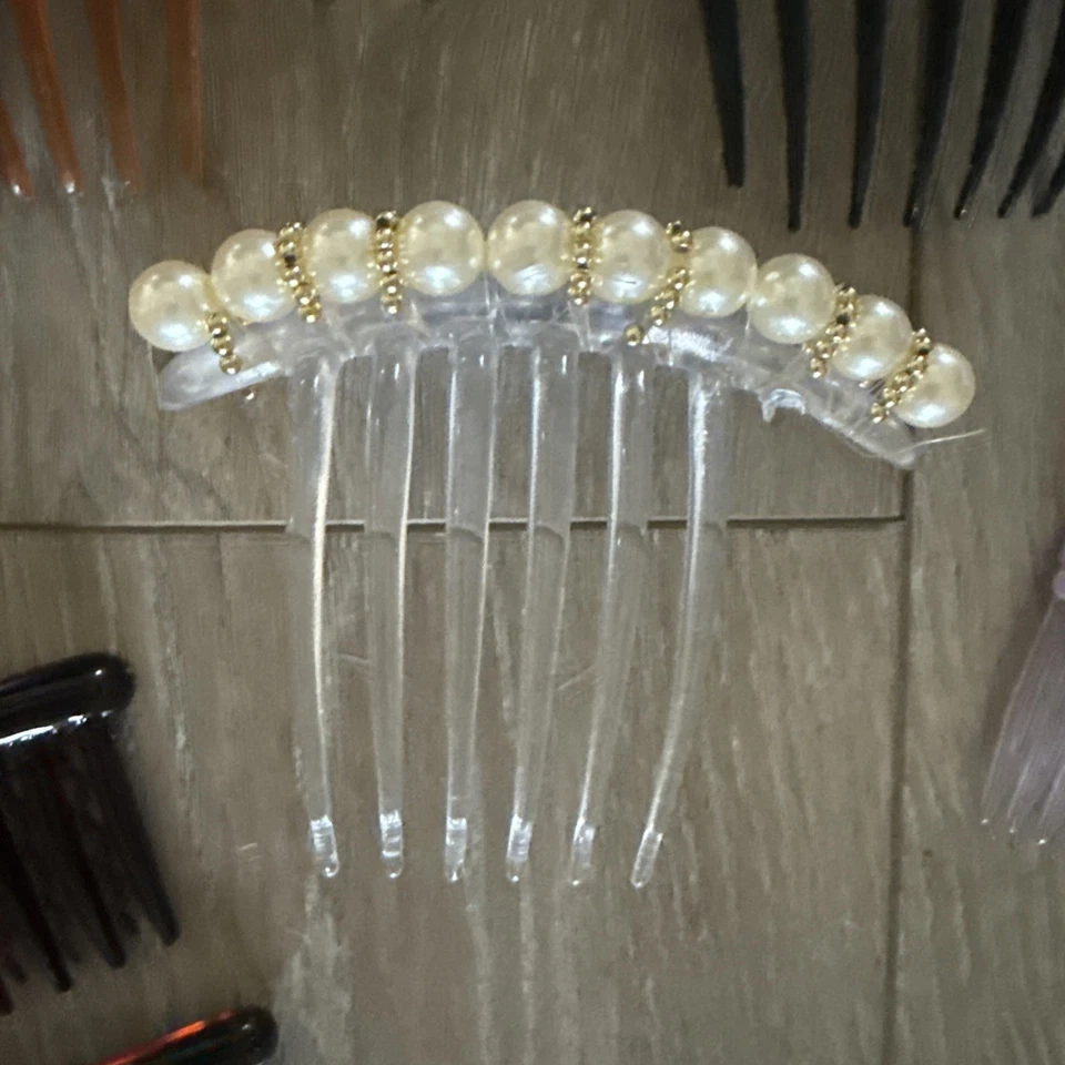11 piezas deslumbrantes peines franceses grandes con estrás color diamante negro deslumbrantes *leer Foto 4 de 4