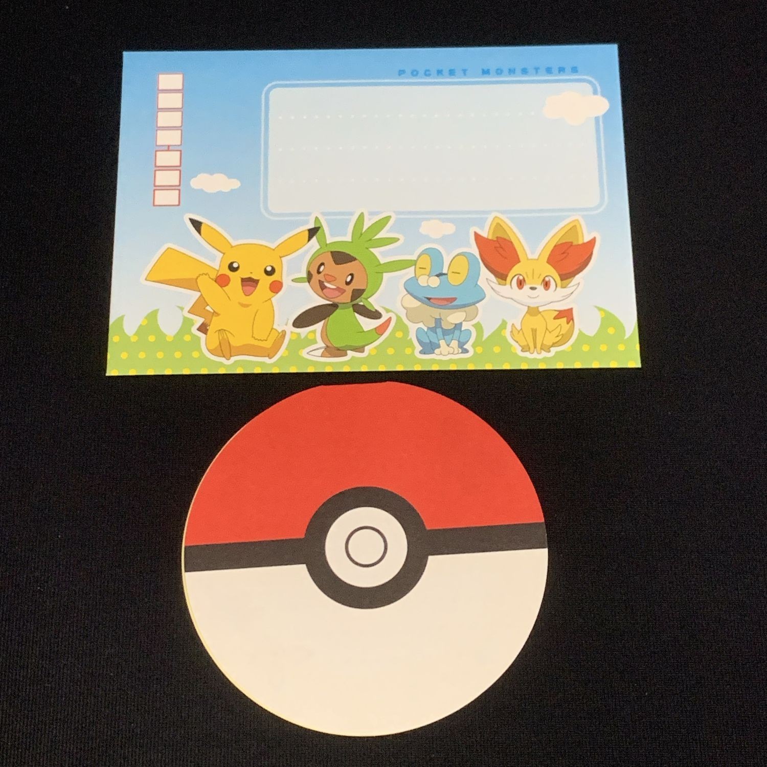 FENNEKIN FROAKIE CHESPIN Pokemon Letter Paper Envelope Set Anime Nintendo P87
