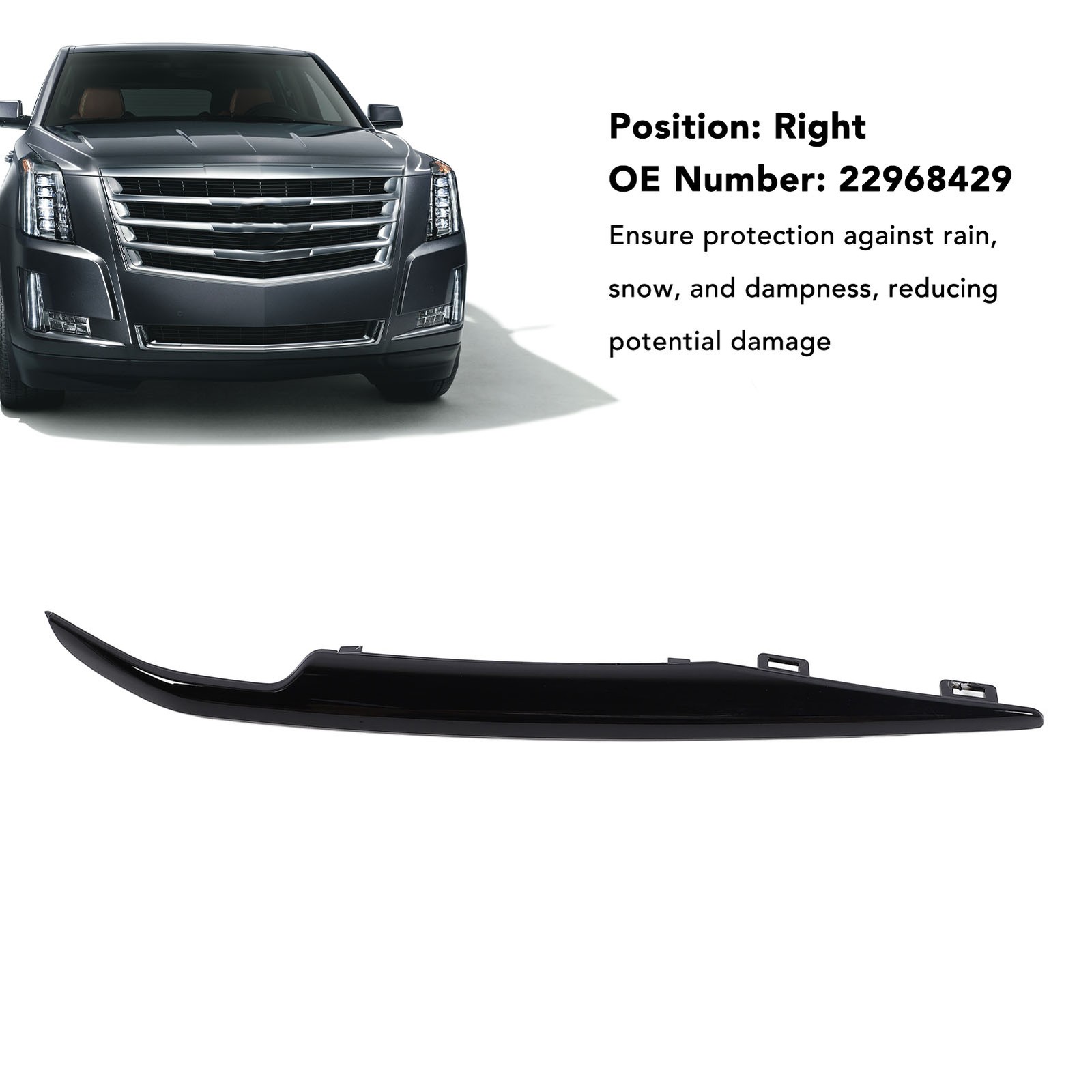 Stylish Glossy Black Front Bumper Lower Trim For Vehicle Easy To Use