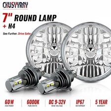 Pair 7 Inch Round Led Headlights High Low Beam For Jeep Wrangler Tj 1997-06 Pair 7 Inch Round Led Headlights High Low Beam For Jeep Wrangler Tj 1997-06