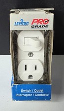 Leviton Pro Grade 15A 120V Combination Toggle Switch  Duplex Receptacle White