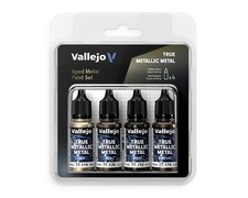 Vallejo 4 - Color 18ml True Metal Old Metal Set-Perfect for Model Painting