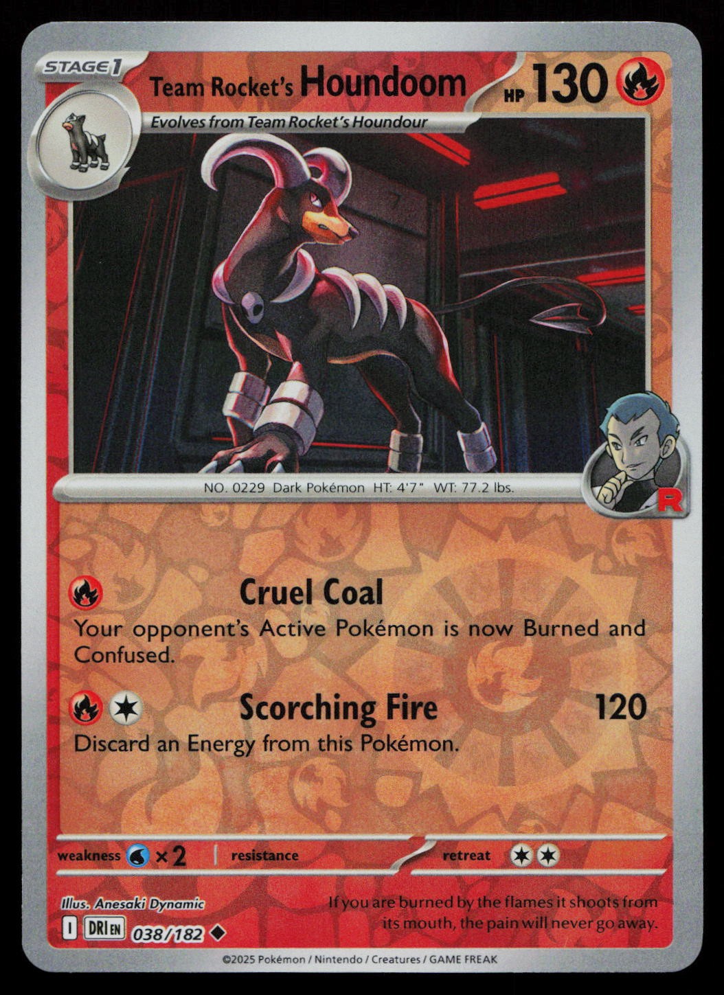 TEAM ROCKET'S HOUNDOOM - 038 / 182 - Reverse Holo - NM - Destined Rivals