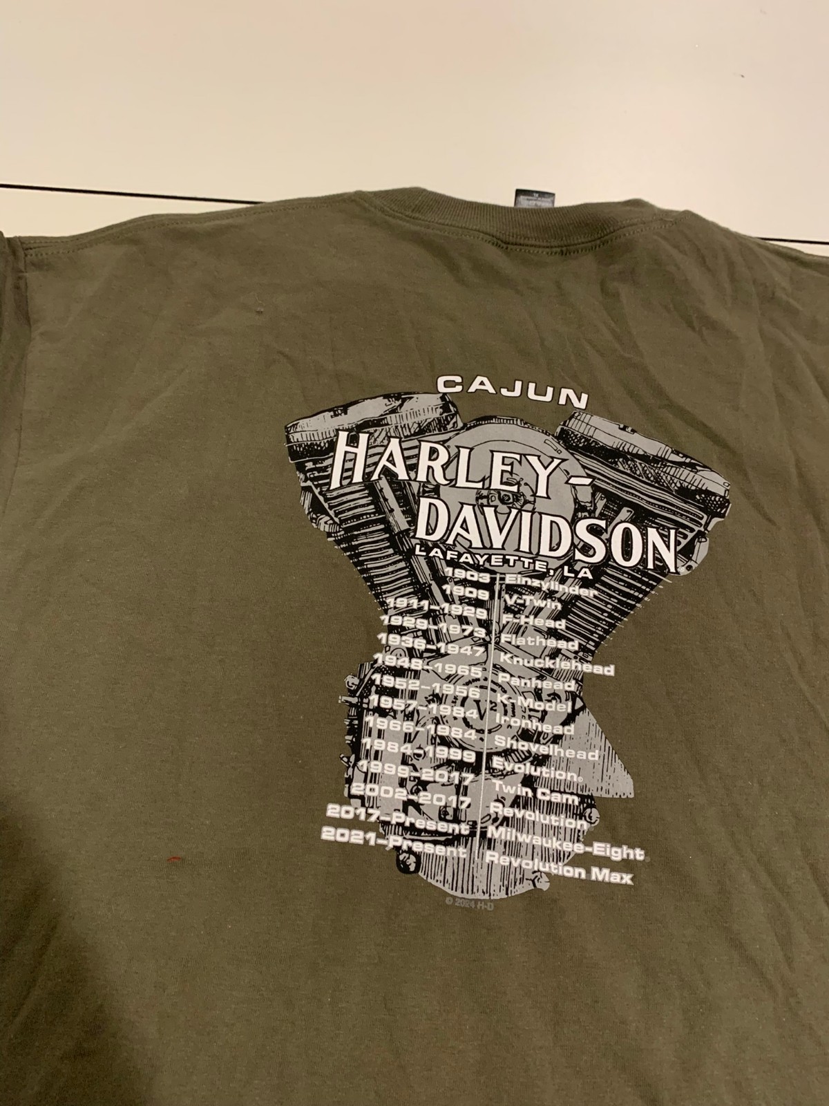 Harley-Davidson Shirt XL Green Milwaukee Eight Snake Engine Biker Xtreme Retro