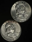 1951-S AU & 1953-S UNCIRCULATED FRANKLIN HALF DOLLAR