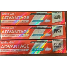 NEW White Glo Advantage Mint Toothpaste Set of 3 FULL SIZES