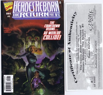 HEROES REBORN - THE RETURN # 1 US Marvel Comic 1997 COMIC ZONE VARIANT 2614/6000