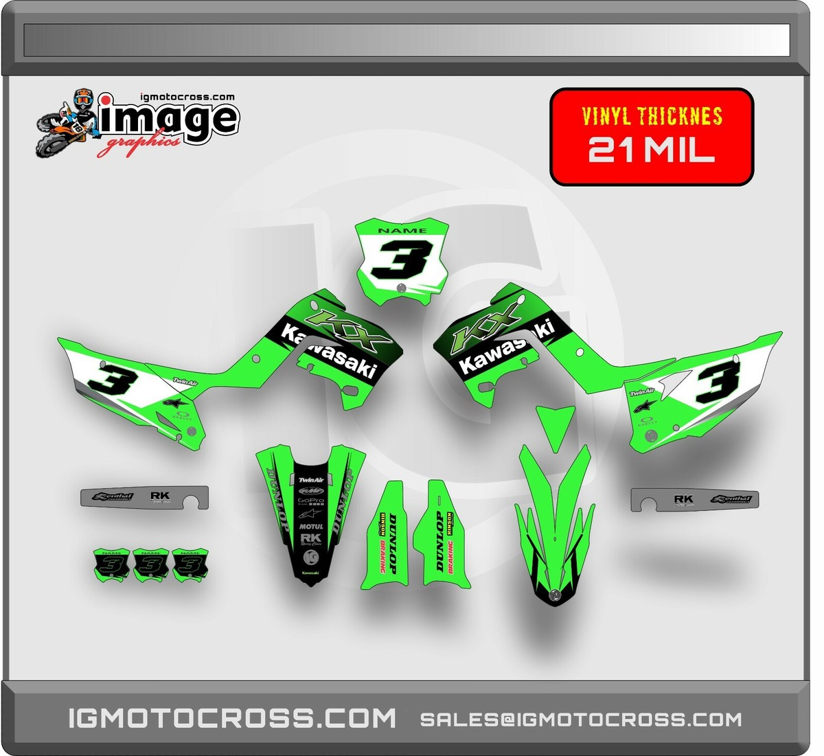 KX 125/250 2003-2007 SEMI CUSTOM POLISPORT RESTYLE KIT GRAPHICS