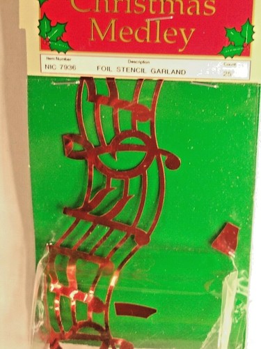 Red Foil Music Ribbon or Garland 25 feet New - Picture 2 of 6