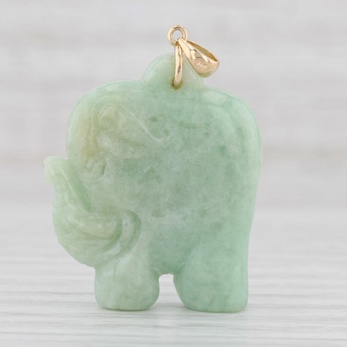 Green Jadeite Jade Carved Elephant 