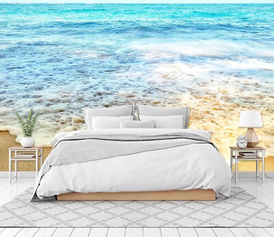 3D Beach Waves E1545 Wallpaper Mural Paper Wall Print Indoor Murals CA Honey