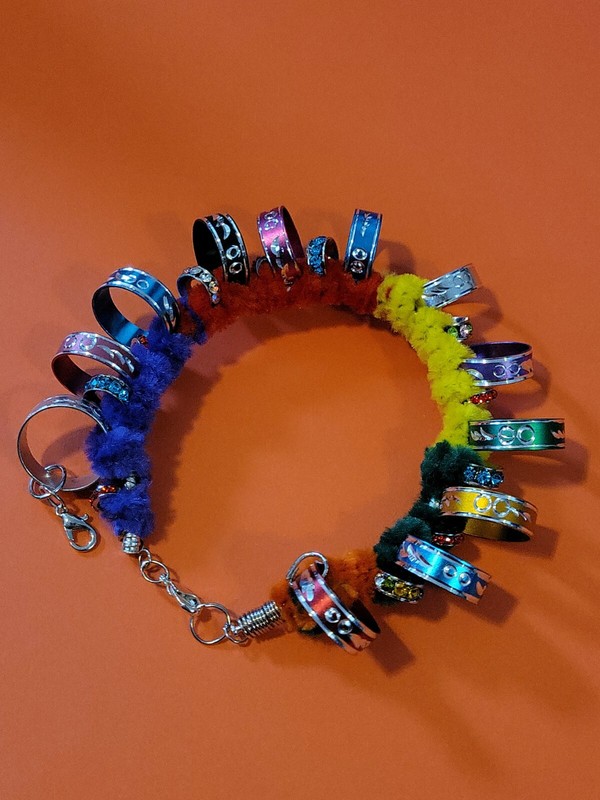Unique Colorful Sparkle Ring Clasp Bracelet