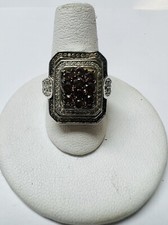 Sterling Silver Brown And White Quartz Ring Sz 5