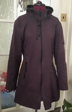 Ilse Jacobson Hornbaek Raincoat Womens Plum Softshell Hooded Coat Size 38 6ap