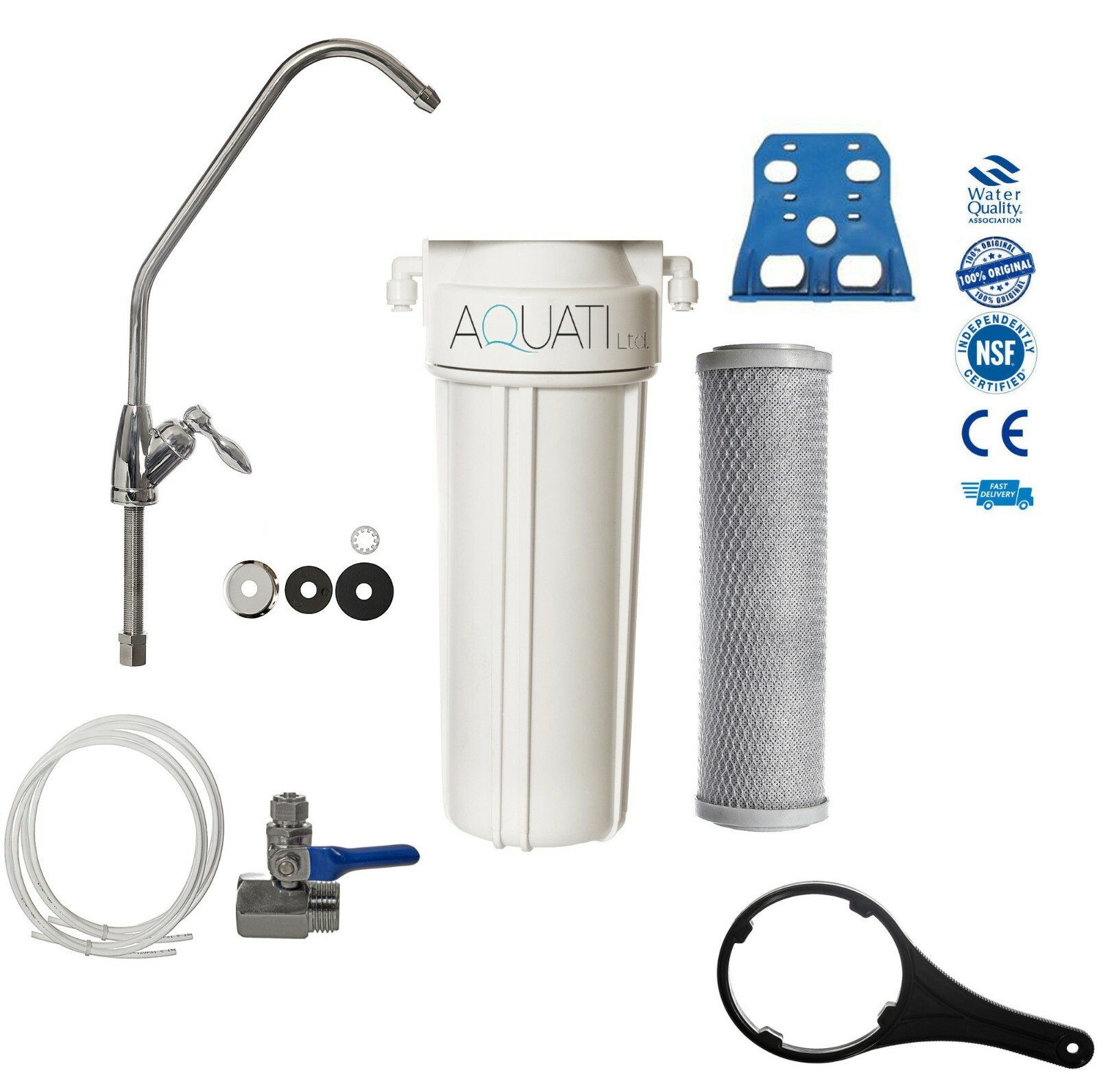 Aquati SINGLE PREMIUM UNDERSINK HOME DRINKING WATER FILTER SYSTEM