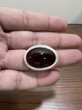 Handmade Natural Yemeni Agate Sterling Silver 990 Men Ring 29.9 grams