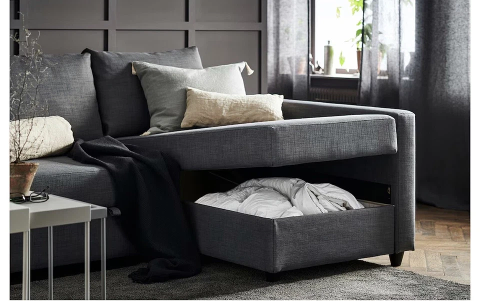 Sofá conversível seccional cinza escuro IKEA Frighten - Imagem 2 de 4