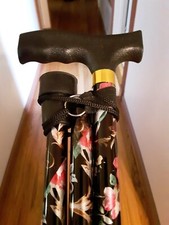 Walking Cane for Women and Men, Collapsible, Lightweight, Sleek, Foldable Black