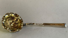 Antikes Rocaillen Biedermeier Teesieb 13 Lot Silber teilvergoldet Punze? ~1820