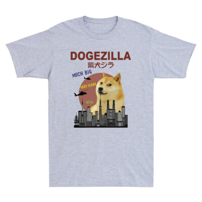Dogezilla T-Shirt Funny Doge Meme Shiba Inu Dog Sunset Vintage