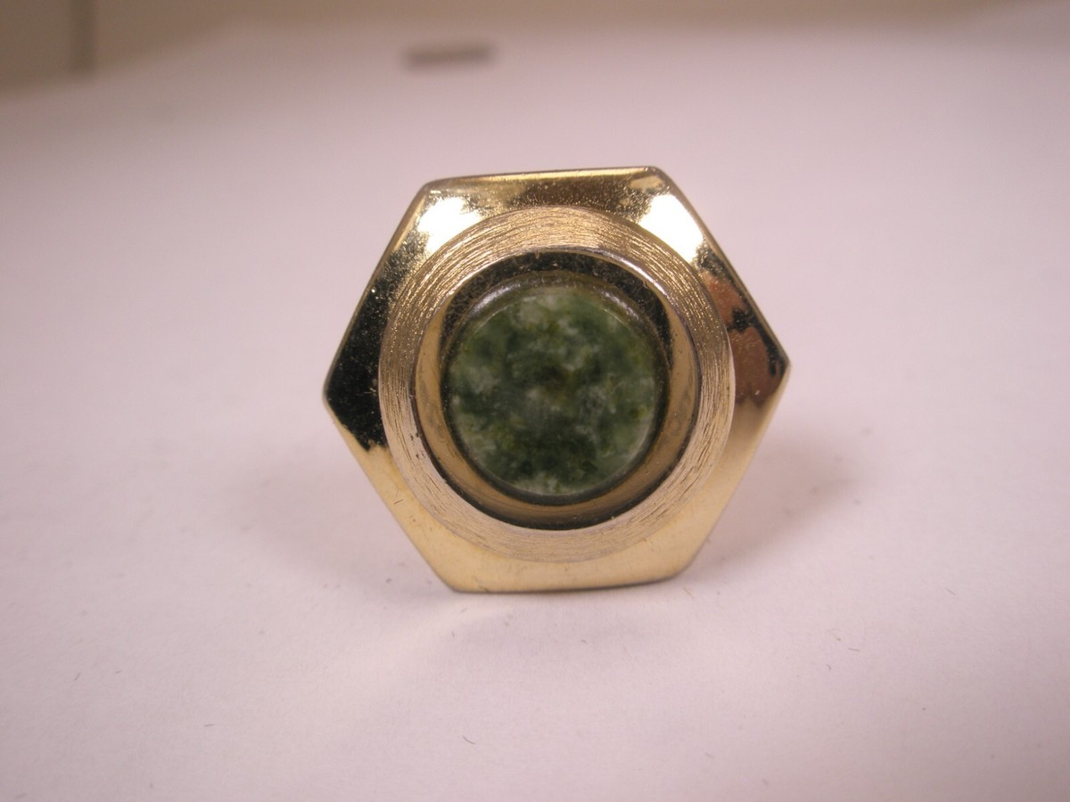 Genuine Green Jade Stone SINGLE Vintage DANTE Cuff Link 