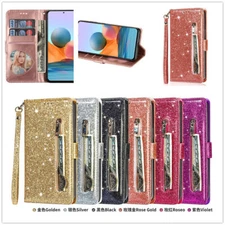 Glitter Card Wallet Phone Case For iPhone 15 14 13 12 11 XR Huawei P40 P30 Mate