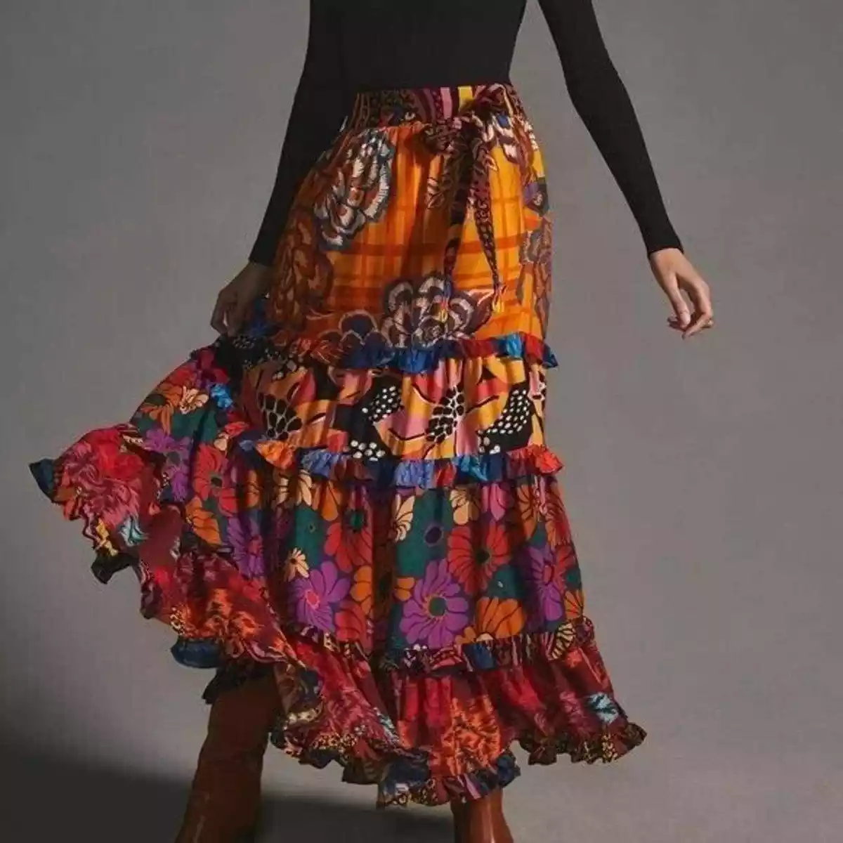 Tiered maxi top wrap skirt