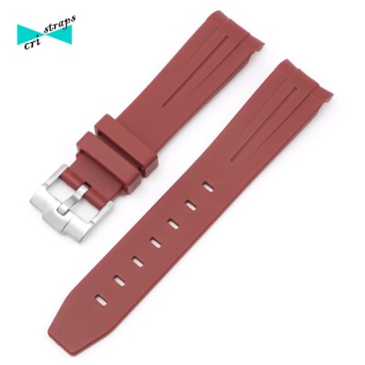 Bordeaux Rubber Watch Strap for Omega Mission to Pluto 20mm Swatch