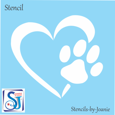Joanie Pet Stencil 8" Heart Paw Print Dog Track Love Animals Kennel  Home DIY | eBay