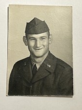 Vintage Photo Portrait Young Man Military Uniform
