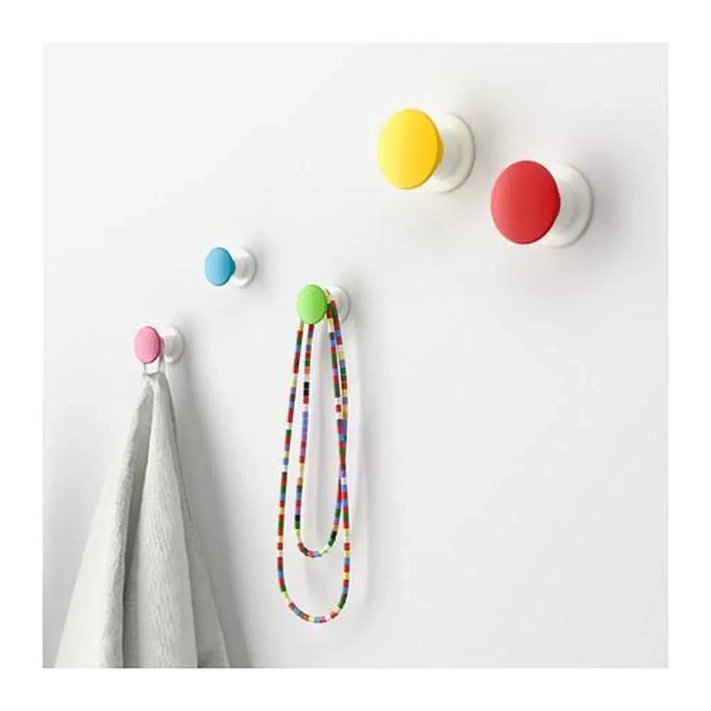 Ikea BASTIS Set Di 10 Ganci Da Parete In Gomma Morbida, 12 Cm, Colore Nero
