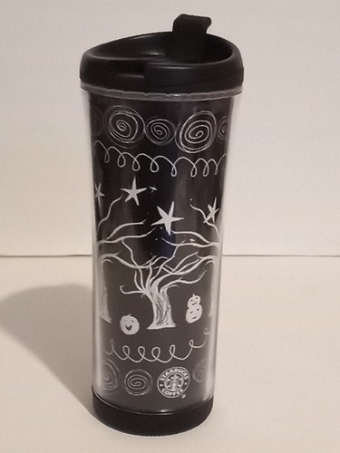 Starbucks 2007 Halloween To Go Travel Cup Black&White Tree - Glow In The Dark LESEN - Bild 7 von 7