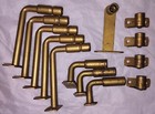<!--F#f_0-->Antique Brass/Plated Gooseneck Cafe Curtain Rod Brackets 13 Pieces Used<!--F/-->