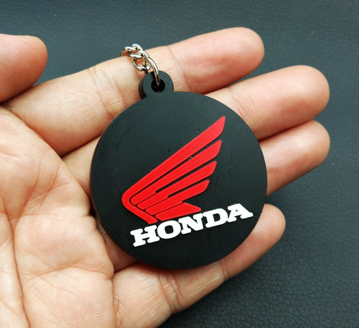 Honda Circle Keychain Rubber Motorcycle Racing Keyring Collectable