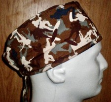 Denim Camo Soldiers Scrub Hat Chemo Cap