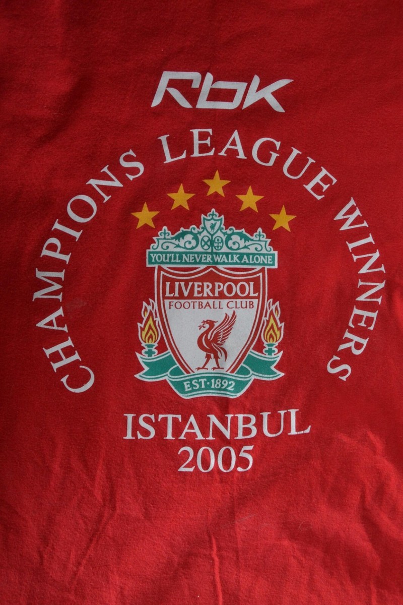 LIVERPOOL 2005 ISTANBUL WINNERS FOOTBALL COTTON TEE SHIRT