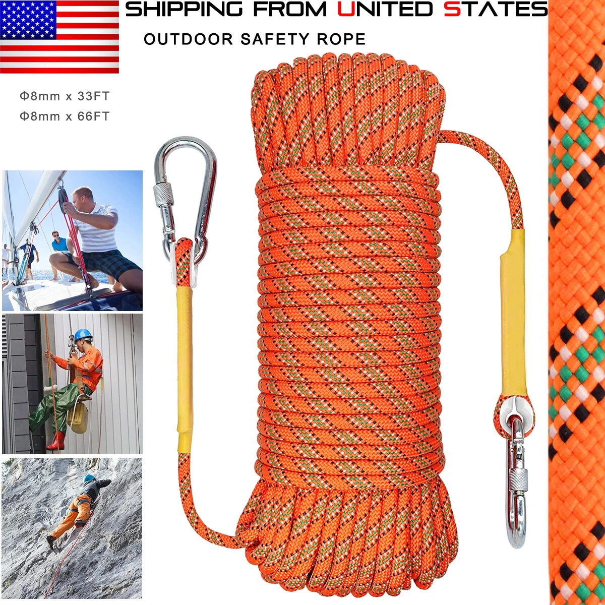 3/10in Climbing Escape Rescue Rope Polyester Rope Rigging,Arborist