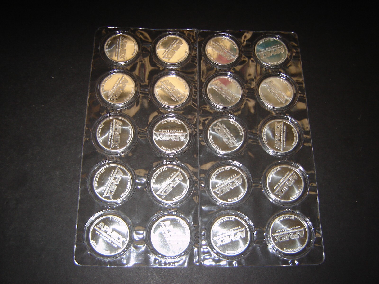 (Lot of 20) 1 Oz Silver Rounds .999 Fine - APMEX Rounds in an uncut ...