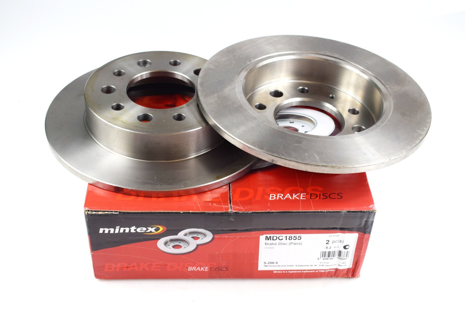 2X MINTEX REAR DISC BRAKES MDC1855 HYUNADI COUPE GK 1.6 16V 2.0 2.7 V6 01 - 09