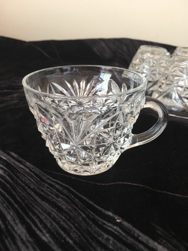 Vintage 16 ~ Piece Punch Bowl Cup Glass Set Anchor Hocking Arlington Design - Picture 12 of 12