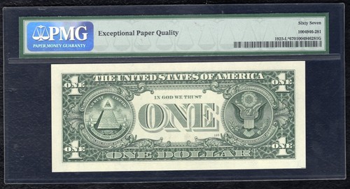 FR. 1925-L* 1999 $1 *STAR* FRN NOTE SAN FRANCISCO, CA PMG SUPERB GEM UNC-67EPQ - Picture 2 of 2