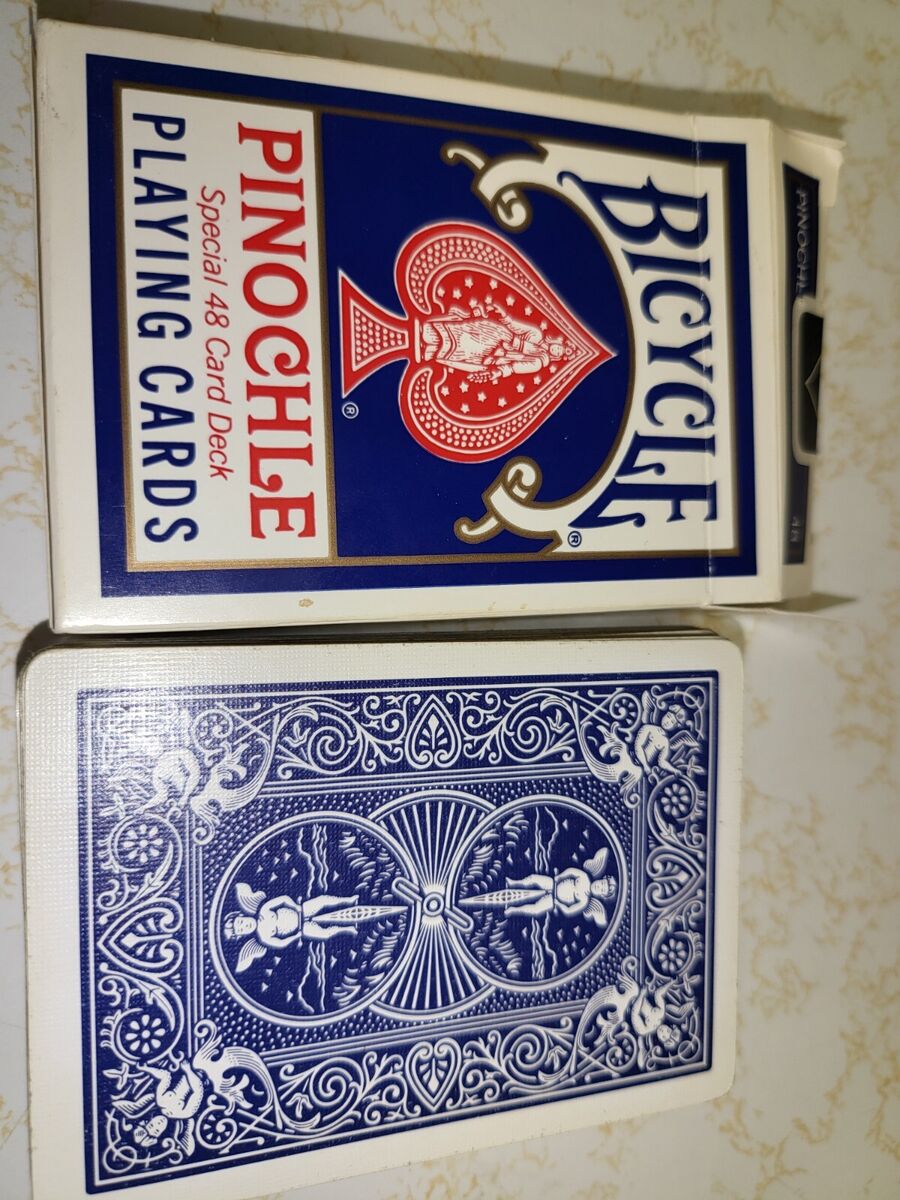 Playing Cards Bicycle Pinochle Deck in Box - COMPLETE 48 Playing Cards Bicycle Pinochle Deck in Box - COMPLETE 48