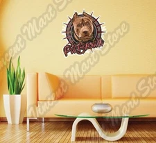 Pit Bull Brown Dog Fighting Fight Pet Wall Sticker Room Interior Decor 25"X22"