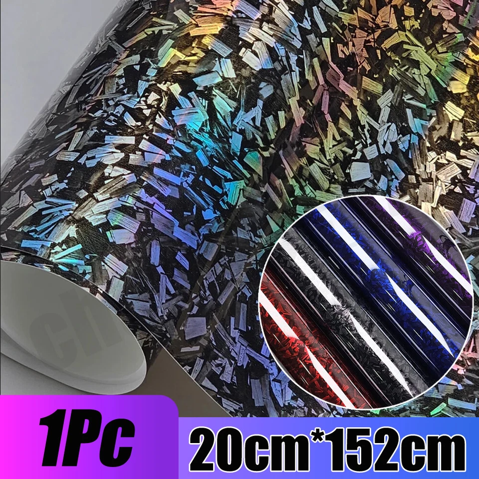 Lámina adhesiva de liberación de aire para envoltura de vinilo de fibra de carbono forjada brillante 20x152 cm Foto 2 de 4