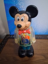 1978 mickey mouse gaberiel wind up mechanical toy clearw/gears9"tall works vtg