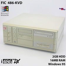 FIC 486 KVD INTEL 486 DX 33MHz 2GB HDD 16MB RAM ISA VLB PC Windows 95