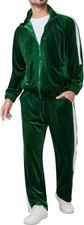 Men Velour Tracksuit 2 Piece Full Zip Casual Jogging Suit Jacket Pants