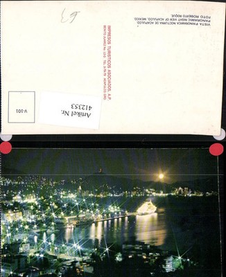 412353,Mexico Guerrero Acapulco Panoramic Night view Totale