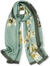 vimate 100% Large Silk Feeling Scarf-Women's Fashion Long Mulberry Silk Satin Ne