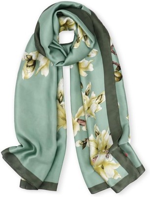 vimate 100% Large Silk Feeling Scarf-Women's Fashion Long Mulberry Silk Satin Ne